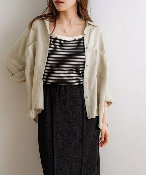 NOAHL（ノアル）の「【NOAHL】ボーダーカップ付きキャミソール（キャミソール・レディース・アイボリー/ブラック・FREE）」の16枚目の写真