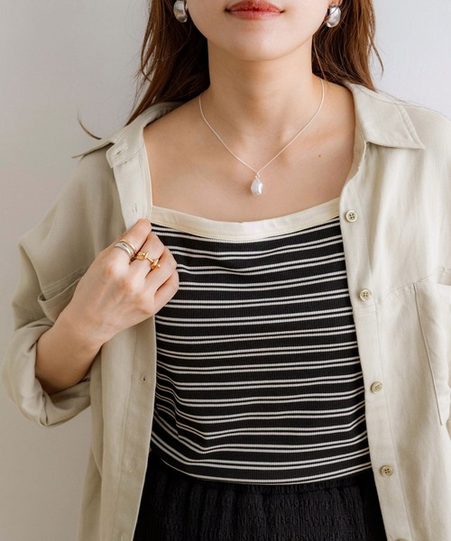 NOAHL（ノアル）の「【NOAHL】ボーダーカップ付きキャミソール（キャミソール・レディース・アイボリー/ブラック・FREE）」の21枚目の写真