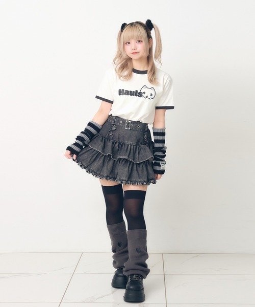 Hauls(ハウルズ)の「シンプルちびリンガーTEE(Tシャツ/カットソー・レディース・ホワイト・F)」の4枚目の写真