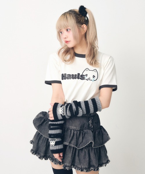 Hauls(ハウルズ)の「シンプルちびリンガーTEE(Tシャツ/カットソー・レディース・ホワイト・F)」の2枚目の写真