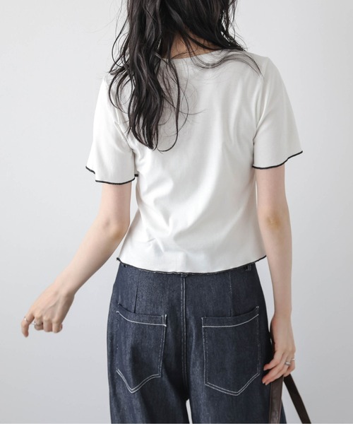 La-gemme(ラジェム)の「メロウステッチカットソー(Tシャツ/カットソー・レディース・グレー/ブラック/ホワイト・フリー)」の6枚目の写真