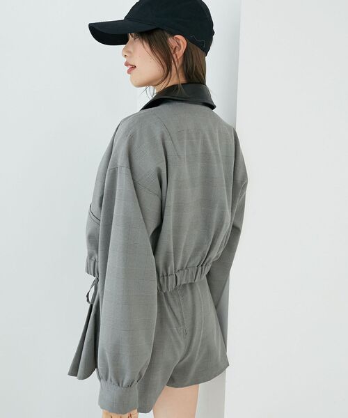 MAJESTIC LEGON（マジェスティックレゴン）の「襟付きショートブルゾン（ブルゾン・レディース・グレー/グレー系その他/ブラウン/ブラウン系その他2・MEDIUM）」の12枚目の写真