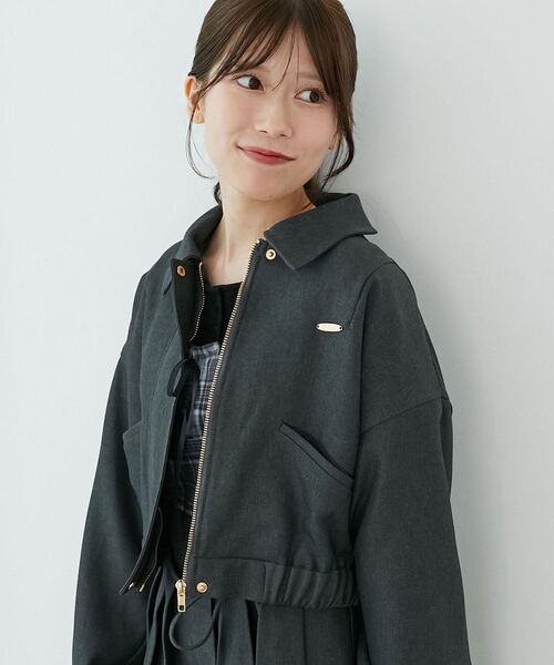 MAJESTIC LEGON（マジェスティックレゴン）の「襟付きショートブルゾン（ブルゾン・レディース・グレー/グレー系その他/ブラウン/ブラウン系その他2・MEDIUM）」の18枚目の写真