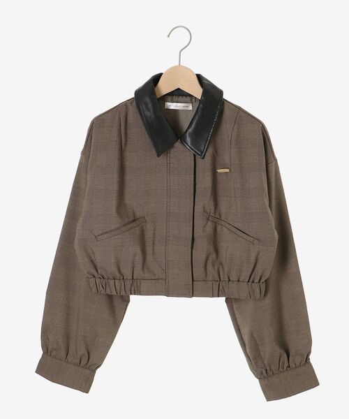 MAJESTIC LEGON（マジェスティックレゴン）の「襟付きショートブルゾン（ブルゾン・レディース・グレー/グレー系その他/ブラウン/ブラウン系その他2・MEDIUM）」の21枚目の写真