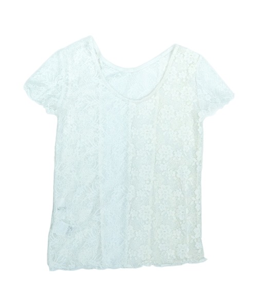 MIDVEIN(ミッドヴェイン)の「Mix race Tee(Tシャツ/カットソー・レディース・キナリ/ブラック/ホワイト・FREE)」の4枚目の写真