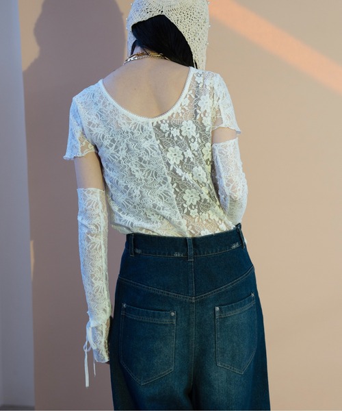 MIDVEIN(ミッドヴェイン)の「Mix race Tee(Tシャツ/カットソー・レディース・キナリ/ブラック/ホワイト・FREE)」の8枚目の写真