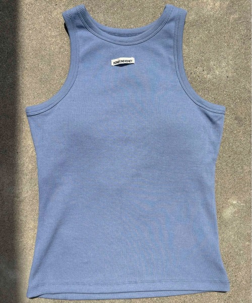 HONEY MI HONEY（ハニーミーハニー）の「logo name in cup tank top（タンクトップ・レディース・ブラック/ホワイト/チャコールグレー/ピンク/アイボリー/サックスブルー・FREE）」の5枚目の写真