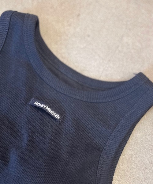 HONEY MI HONEY（ハニーミーハニー）の「logo name in cup tank top（タンクトップ・レディース・ブラック/ホワイト・FREE）」の3枚目の写真