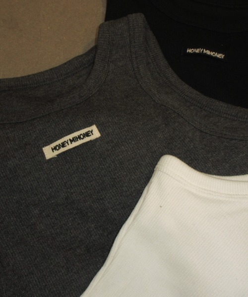 HONEY MI HONEY（ハニーミーハニー）の「logo name in cup tank top（タンクトップ・レディース・ブラック/ホワイト・FREE）」の4枚目の写真