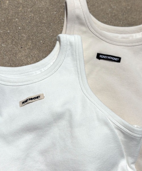 HONEY MI HONEY（ハニーミーハニー）の「logo name in cup tank top（タンクトップ・レディース・ブラック/ホワイト・FREE）」の7枚目の写真