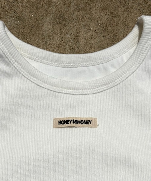 HONEY MI HONEY（ハニーミーハニー）の「logo name in cup tank top（タンクトップ・レディース・ブラック/ホワイト・FREE）」の8枚目の写真