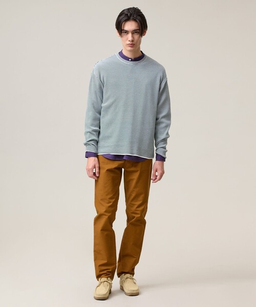 J.PRESS(ジェイプレス)の「【Tシャツ感覚で着られる新感覚ニット】ボーダーニット ロングスリーブTシャツ(ニット/セーター・メンズ・ネイビー系1/グリーン系1・LARGE/MEDIUM/X-LARGE)」の11枚目の写真