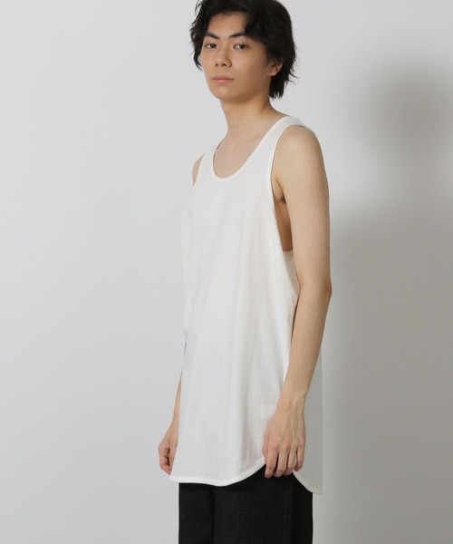 LAKOLE(ラコレ)の「天竺ラウンドタンク / 580735(タンクトップ・メンズ・ホワイト/ブラック・MEDIUM/LARGE)」の2枚目の写真