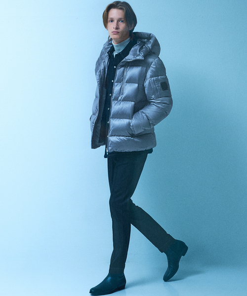 5351 POUR LES HOMMES（ゴーサンゴーイチプールオム）の「【25A/W】レザーエンボス ダウンジャケット（ダウンジャケット/コート・メンズ・グレイッシュブルー/ブラック・50/48/46/44）」の7枚目の写真