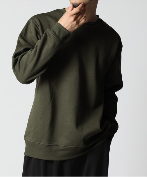 ARCADE（アーケード）の「裏起毛 無地 スウェット トレーナー（スウェット・メンズ・ワイン/カーキ/グレイッシュベージュ/ブラック/ダークブルー/ネイビー/チャコール/杢グレー・LL/L/M）」の6枚目の写真