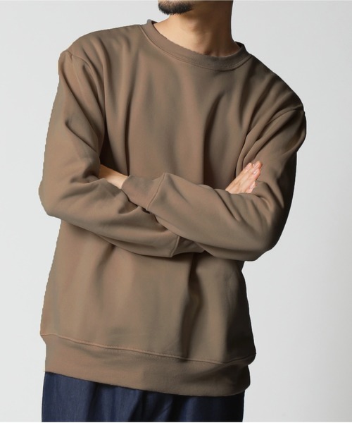 ARCADE（アーケード）の「裏起毛 無地 スウェット トレーナー（スウェット・メンズ・ワイン/カーキ/グレイッシュベージュ/ブラック/ダークブルー/ネイビー/チャコール/杢グレー・LL/L/M）」の5枚目の写真
