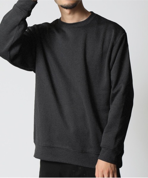 ARCADE（アーケード）の「裏起毛 無地 スウェット トレーナー（スウェット・メンズ・ワイン/カーキ/グレイッシュベージュ/ブラック/ダークブルー/ネイビー/チャコール/杢グレー・LL/L/M）」の4枚目の写真