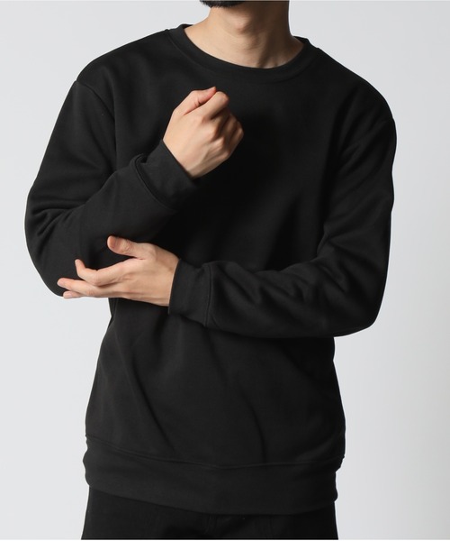 ARCADE（アーケード）の「裏起毛 無地 スウェット トレーナー（スウェット・メンズ・ワイン/カーキ/グレイッシュベージュ/ブラック/ダークブルー/ネイビー/チャコール/杢グレー・LL/L/M）」の2枚目の写真