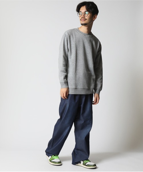 ARCADE（アーケード）の「裏起毛 無地 スウェット トレーナー（スウェット・メンズ・ワイン/カーキ/グレイッシュベージュ/ブラック/ダークブルー/ネイビー/チャコール/杢グレー・LL/L/M）」の9枚目の写真