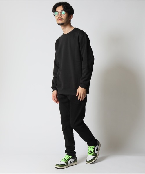 ARCADE（アーケード）の「裏起毛 無地 スウェット トレーナー（スウェット・メンズ・ワイン/カーキ/グレイッシュベージュ/ブラック/ダークブルー/ネイビー/チャコール/杢グレー・LL/L/M）」の13枚目の写真