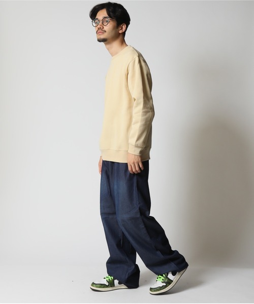 ARCADE（アーケード）の「裏起毛 無地 スウェット トレーナー（スウェット・メンズ・ワイン/カーキ/グレイッシュベージュ/ブラック/ダークブルー/ネイビー/チャコール/杢グレー・LL/L/M）」の16枚目の写真