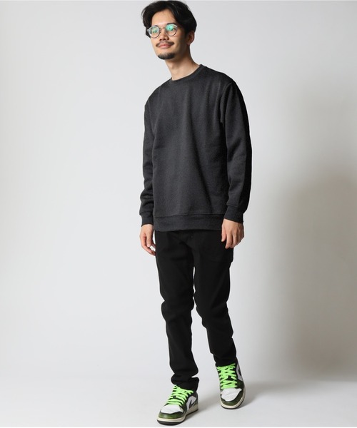 ARCADE（アーケード）の「裏起毛 無地 スウェット トレーナー（スウェット・メンズ・ワイン/カーキ/グレイッシュベージュ/ブラック/ダークブルー/ネイビー/チャコール/杢グレー・LL/L/M）」の17枚目の写真