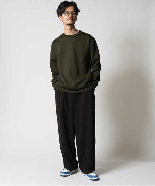 ARCADE（アーケード）の「裏起毛 無地 スウェット トレーナー（スウェット・メンズ・ワイン/カーキ/グレイッシュベージュ/ブラック/ダークブルー/ネイビー/チャコール/杢グレー・LL/L/M）」の18枚目の写真