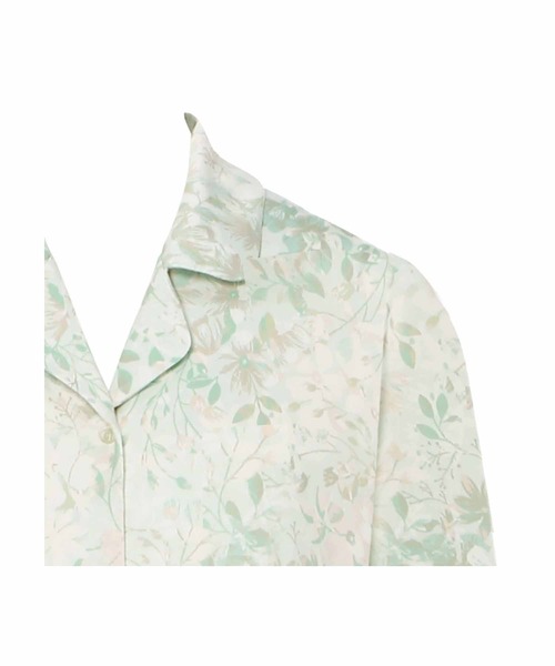 AMOSTYLE BY Triumph(アモスタイルバイトリンプ)の「前開きジャージーパジャマ AMSTNW05 Top + BTM76-N JX(ルームウェア/パジャマ・レディース・グリーン/ピンク・M/L/LL)」の6枚目の写真