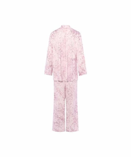 AMOSTYLE BY Triumph(アモスタイルバイトリンプ)の「前開きジャージーパジャマ AMSTNW05 Top + BTM76-N JX(ルームウェア/パジャマ・レディース・グリーン/ピンク・M/L/LL)」の9枚目の写真