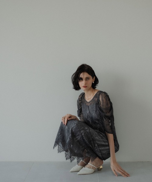 River lace scallop dress（ドレス）｜LE'RURE（リルアー）の