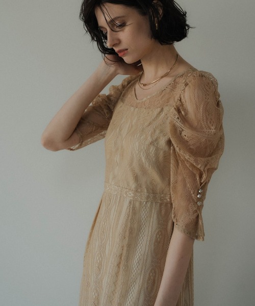 River lace scallop dress（ドレス）｜LE'RURE（リルアー）の