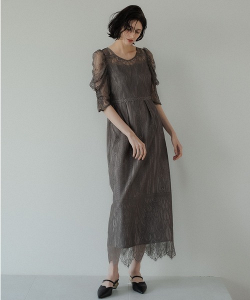 River lace scallop dress（ドレス）｜LE'RURE（リルアー）の