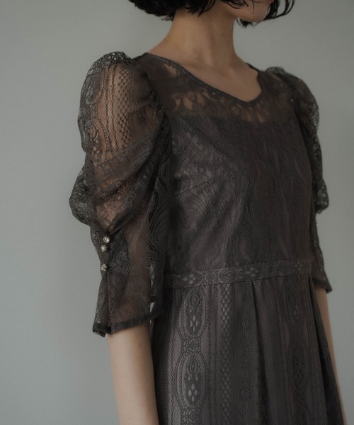 セール】River lace scallop dress（ドレス）｜LE'RURE（リルアー）の