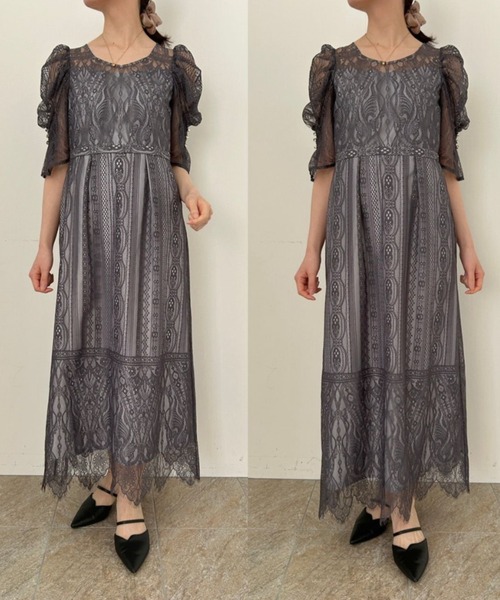 River lace scallop dress（ドレス）｜LE'RURE（リルアー）の