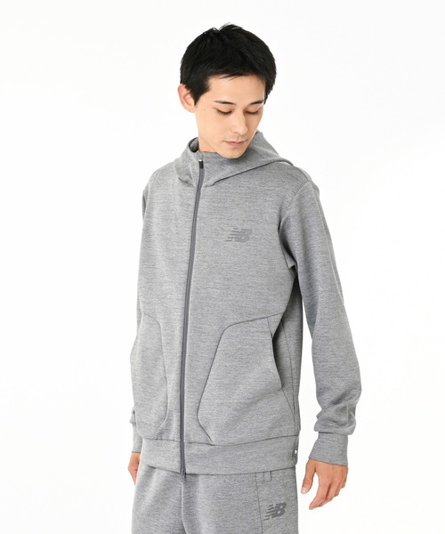 NEW BALANCE(ニューバランス)の「カードボードフーデッドジャケット(ナイロンジャケット・メンズ・ライトグレー・SMALL/MEDIUM/X-LARGE/LARGE)」の2枚目の写真