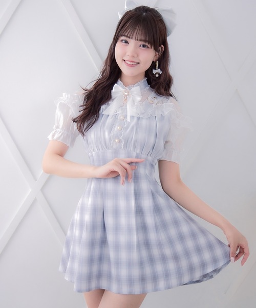 ROJITA（ロジータ）の「肩ベルトデザインドッキングワンピース（ワンピース・レディース・グレー/ブラック/ピンク・FREE）」の2枚目の写真
