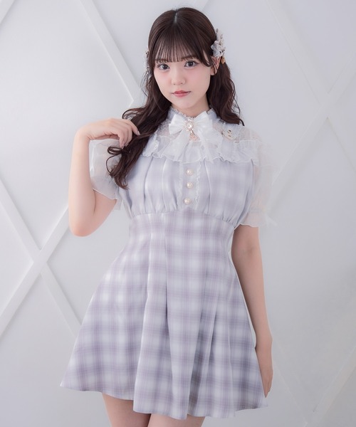 ROJITA（ロジータ）の「肩ベルトデザインドッキングワンピース（ワンピース・レディース・グレー/ブラック/ピンク・FREE）」の3枚目の写真