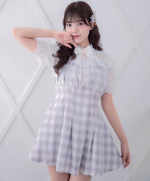 ROJITA（ロジータ）の「肩ベルトデザインドッキングワンピース（ワンピース・レディース・グレー/ブラック/ピンク・FREE）」の6枚目の写真
