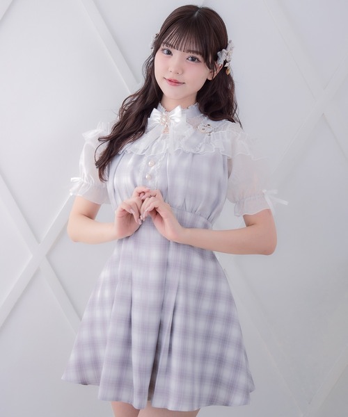 ROJITA（ロジータ）の「肩ベルトデザインドッキングワンピース（ワンピース・レディース・グレー/ブラック/ピンク・FREE）」の5枚目の写真