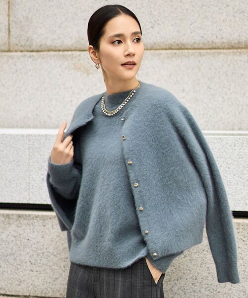 自由区（ジユウク）の「ヘアリーフォックスプルオーバー ニット（ニット/セーター・レディース・ブラック系/ブルー系/ブラウン系・38）」の3枚目の写真
