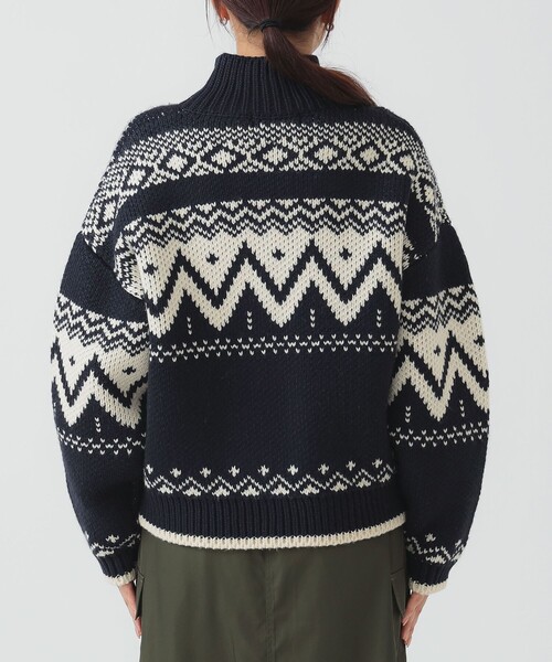 B:MING by BEAMS（ビーミングバイビームス）の「柄 ニット ブルゾン（ニット/セーター・レディース・ホワイト系その他5/ネイビー・ONE SIZE）」の17枚目の写真