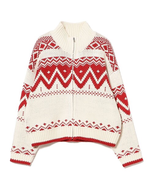 B:MING by BEAMS（ビーミングバイビームス）の「柄 ニット ブルゾン（ニット/セーター・レディース・ホワイト系その他5/ネイビー・ONE SIZE）」の21枚目の写真