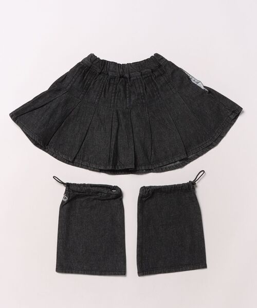 BABYDOLL（ベビードール）の「レッグカバー付き デニムスカート 0936K（デニムスカート・キッズ・ライトインディゴブルー/ブラック・90cm/100cm/110cm/120cm/140cm/130cm）」の3枚目の写真