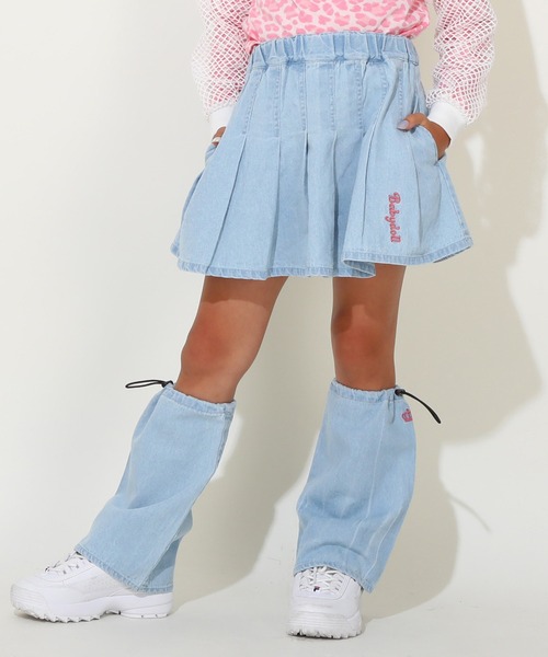 BABYDOLL（ベビードール）の「レッグカバー付き デニムスカート 0936K（デニムスカート・キッズ・ライトインディゴブルー/ブラック・90cm/100cm/110cm/120cm/140cm/130cm）」の2枚目の写真