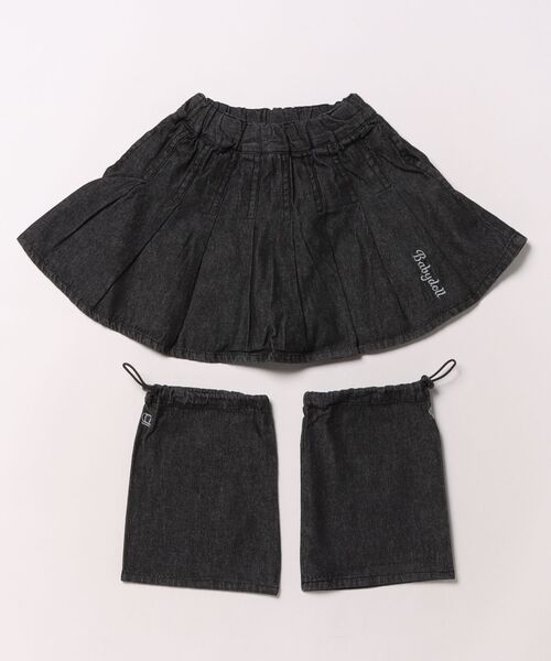 BABYDOLL（ベビードール）の「レッグカバー付き デニムスカート 0936K（デニムスカート・キッズ・ライトインディゴブルー/ブラック・90cm/100cm/110cm/120cm/140cm/130cm）」の4枚目の写真