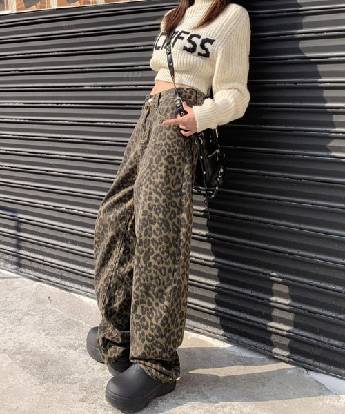 yuue' ( wear )(ユーイ)の「レオパード柄ワイドストレートパンツ(その他パンツ・レディース・レオパード・L/M/S)」の2枚目の写真