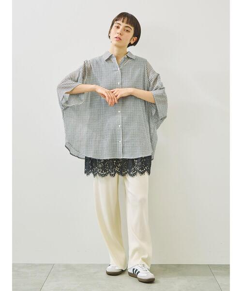 SM2（エスエムツー）の「【接触冷感】裾レースノースリーブカットソー（Tシャツ/カットソー・レディース・ブラック/オフホワイト・F）」の9枚目の写真