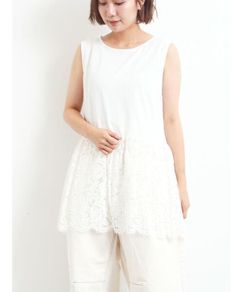 SM2（エスエムツー）の「【接触冷感】裾レースノースリーブカットソー（Tシャツ/カットソー・レディース・ブラック/オフホワイト・F）」の12枚目の写真