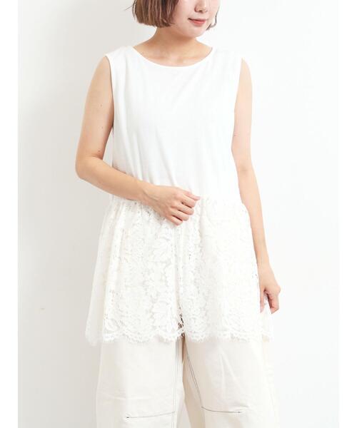 SM2（エスエムツー）の「【接触冷感】裾レースノースリーブカットソー（Tシャツ/カットソー・レディース・ブラック/オフホワイト・F）」の13枚目の写真