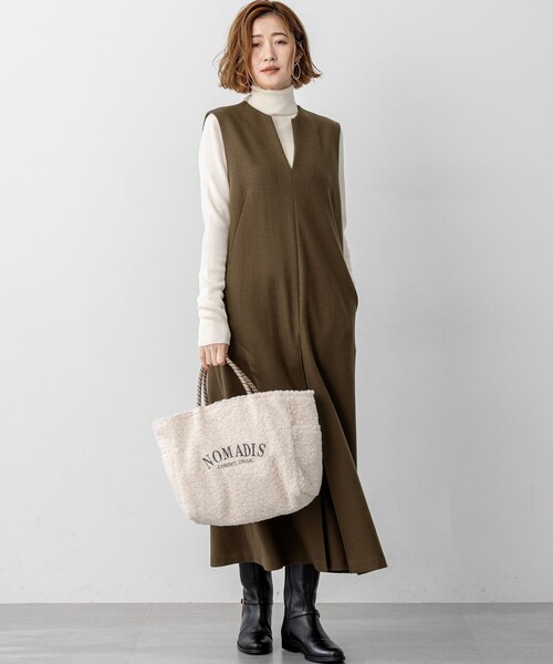 23区S【現行品】ウールミルドジャージー ボックスタック ジャンパースカート セール】ウールミルドジャージー ボックスタック ジャンパースカート